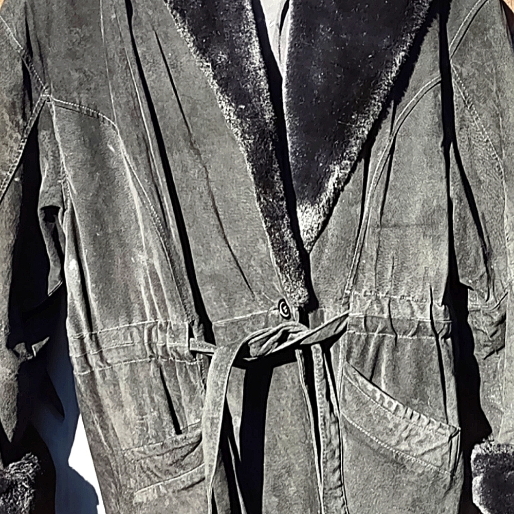 Wilson Leather Suede with fur hood, and collar collared